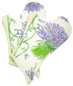Provence Oven Mitts (Lavender. raw) - Click Image to Close